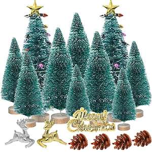 10 mini árboles de navidad + complementos