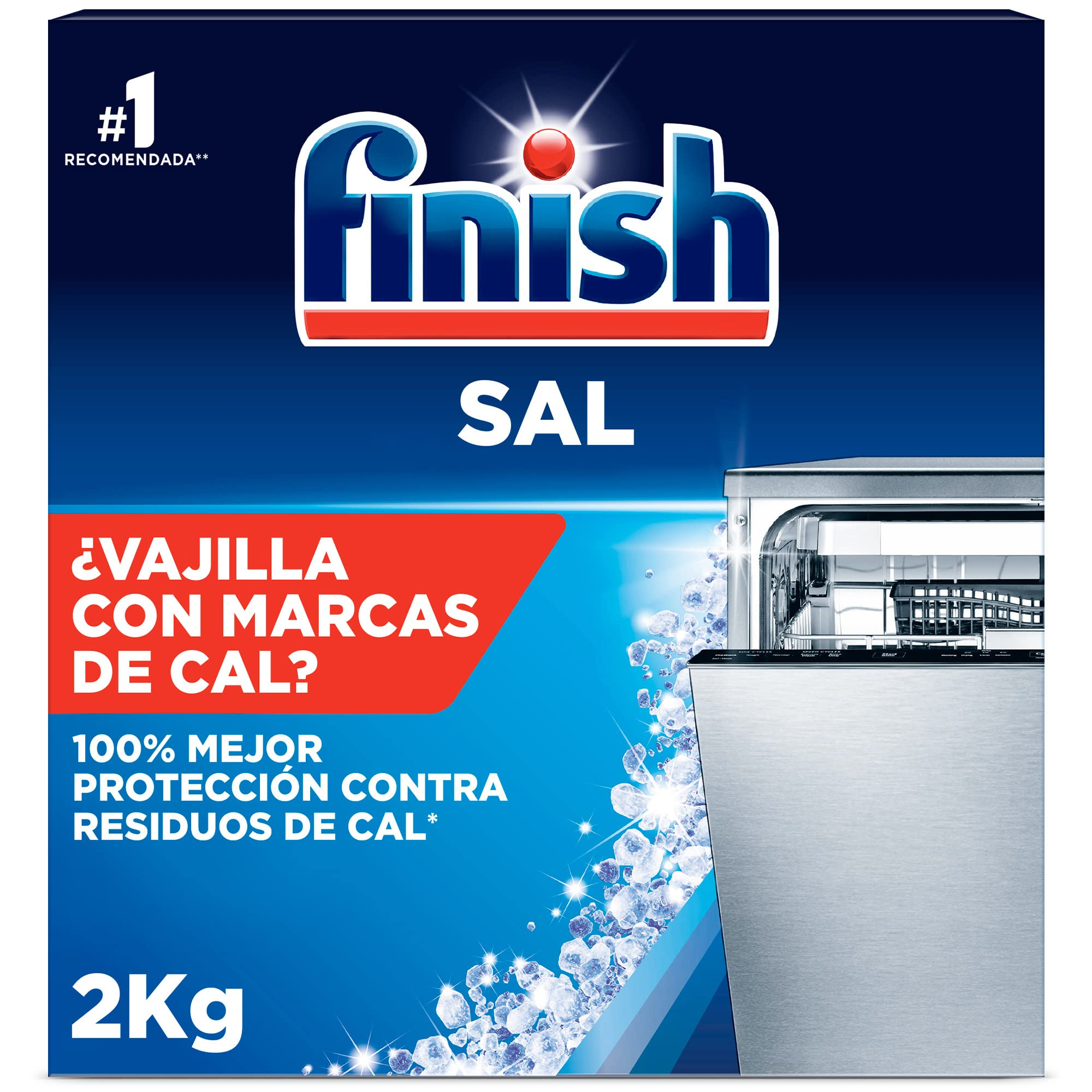 2 X Finish Sal para lavavajillas - función antical - 2 kg - Mayor rendimiento. 3,38€ LA UNIDAD