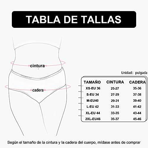 INNERSY Bragas Mujer Culotte de Algodón Braguitas Ropa Interior Cómoda y Sexy Pack de 6