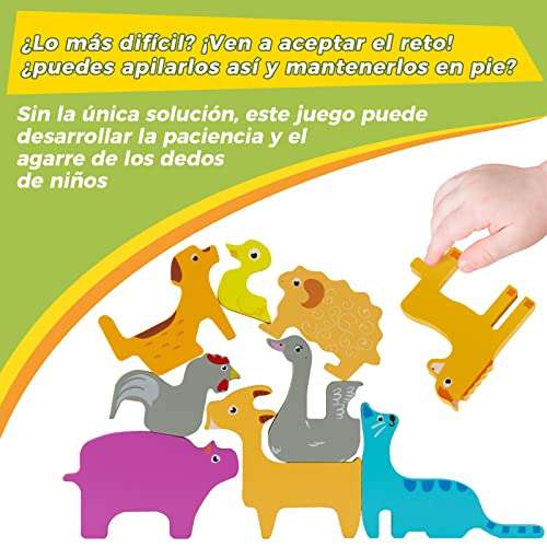 Puzzle Madera de Animales de Granja, HONGDDY Madera Rompecabezas para 3-8 Años Montessori Juguetes Educativos 3 años Regalo Cumpleaños ,,,