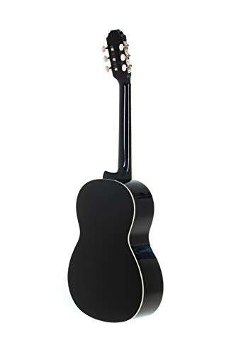 GEWApure Guitarra clásica Basic SET 3/4 Negro, incluye funda, afinador de pinza y dos púas