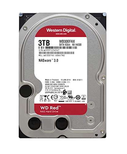 WD Red 3TB Disco duro interno NAS 3.5" - 5400 RPM, SATA 6 Gb/s, SMR, 256MB Cache – WD30EFAX