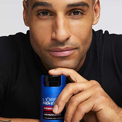 3 x L'Oréal Crema hidratante para hombre, Antiarrugas y antienvejecimiento, Con ácido hialurónico. 50ml [Unidad 5.08€]