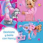 Nancy - Un día de Baile en Patines, muñeca Patinadora, con Accesorios y complementos Cool, Peinado en 2 moños y Chaqueta Rosa a Juego