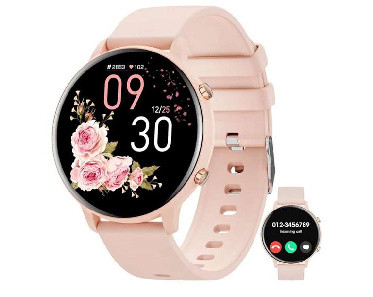 Smartwatch con llamadas en rosa o negro