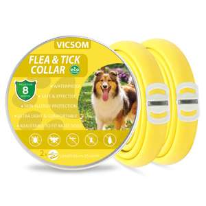 2 collares anti pulgas, garrapatas, ácaros, piojos y parásitos marca VELCOM (para perros de todos los tamaños) +en descripción