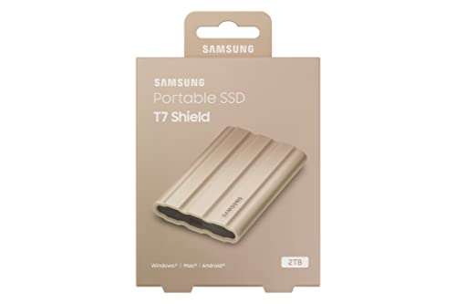 SAMSUNG T7 Shield SSD Portátil 2TB, USB 3.2 Gen.2, SSD Externo, Beige (MU-PE2T0K/EU)