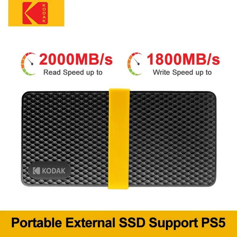 KODAK-unidad externa de estado sólido, dispositivo portátil SSD de 256GB (también mas capacidades)