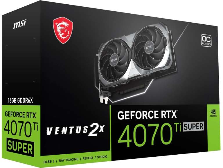 MSI RTX 4070 Ti Super Ventus 2X OC 16GB GDDR6X DLSS3