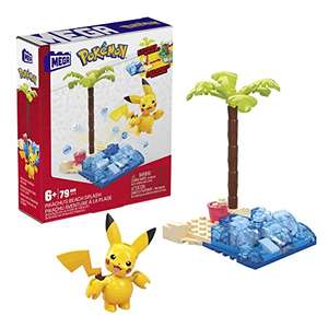 MEGA Construx Pokemon Pikachu Explosión en la playa Constructor de aventuras Set de bloques de construcción con personaje, 79-81 piezas