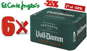 VOLL DAMM 6 packs de (12 latas x 33 cl.) = 72 unidades [0,54€/lata]. Oferta hasta el 17/09/2023