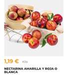 Nectarina amarilla y roja o blanca a 1,19€ el Kilo.