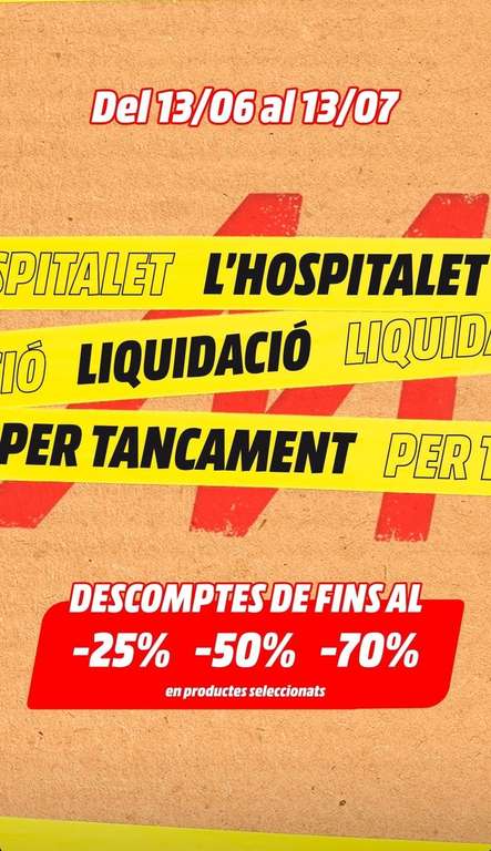 Liquidación por cierre en Mediamarkt de L'Hospitalet de Llobregat