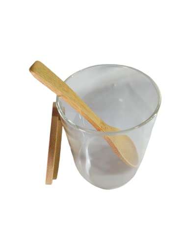 Azucarero de Cristal,con Tapa y cuchara de bambú.( Producto en preventa)