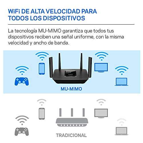 Linksys MR8300 router WiFi 5 mesh tribanda (AC2200), funciona con el sistema Velop WiFi para todo el hogar