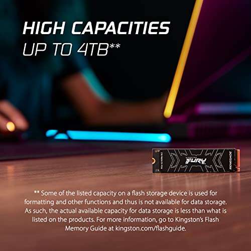 1 TB Kingston FURY Renegade PCIe 4.0 NVMe 7300 Mo/s Compatible PS5