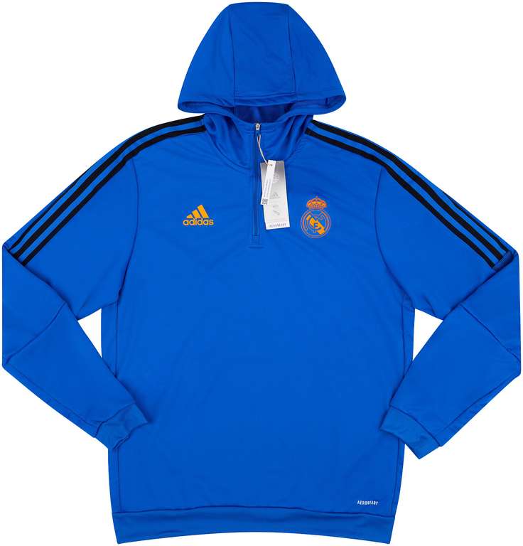 2021-22 Real Madrid Adidas 1/4 Zip Hooded Training Top