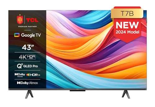 TCL 43T7B Televisor QLED Pro de 43", 4K Ultra HD, HDR Pro, Smart TV Powered by Google TV