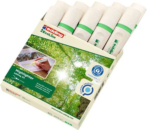 Edding 24 EcoLine highlighter - verde claro - 10 highlighters - punta de cincel 2-5 mm - recargable