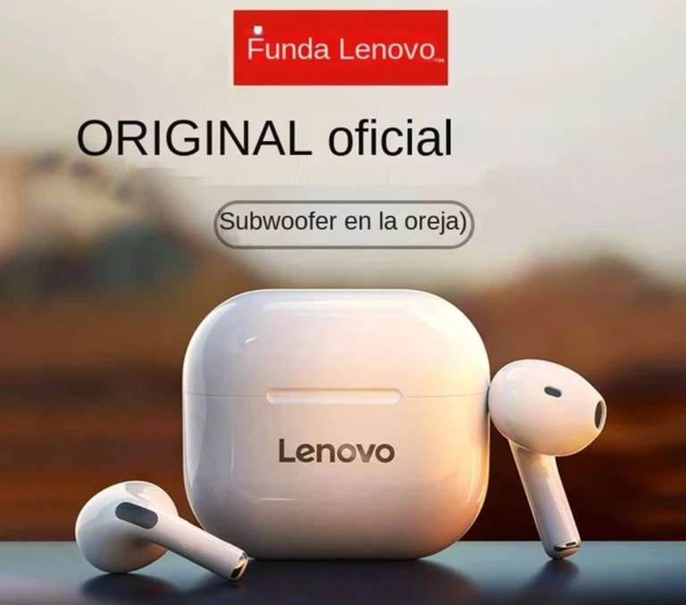 Lenovo-auriculares inalámbricos LP40 con Bluetooth 5,0