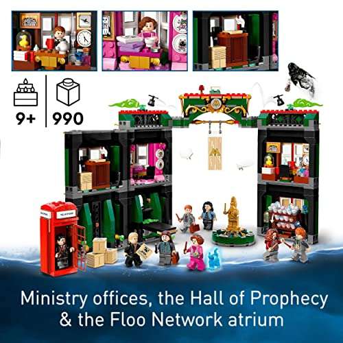LEGO 76403 Harry Potter Ministerio de Magia Maqueta para Construir Set Modular con 12 Mini Figuras Harry, Ron y Hermione Transformables