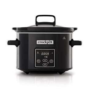 Olla de cocción lenta Crockpot Digital programable 2,4 L para 2 personas con función mantener caliente en color negro y cromado