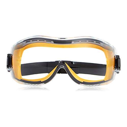 Amazon Basics 1QP158A3 - Gafas de seguridad, antivaho, con cristales transparentes y cinta elástica, 3 unidades
