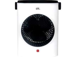 Calefactor - OK OFH 420224 ES, 2000 W, 2 Niveles de potencia, 15 m², Blanco y Negro