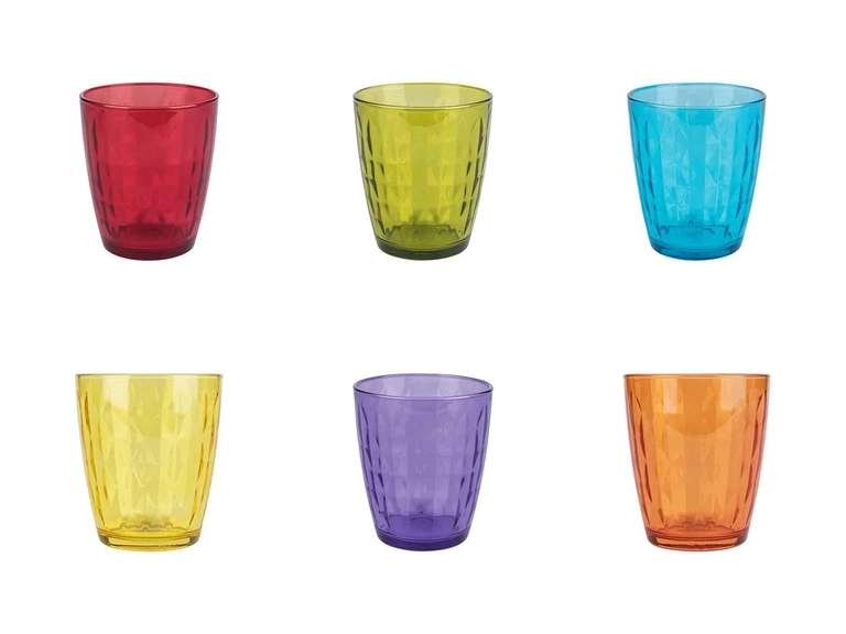 Pack de 6 vasos de cristal colores de Tognana