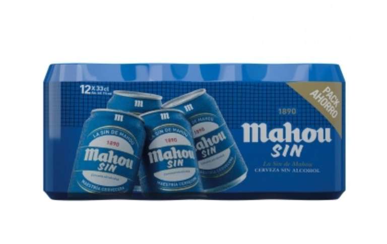 36 latas Cerveza Mahou Sin alcohol (3 packs de 12 latas de 33 cl) [5'08€/pack]