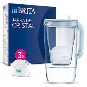 BRITA Jarra de cristal azul (2,5L) incluye 3 cartuchos de filtro de agua BRITA MAXTRA PRO All-in-1 - con LED inteligente