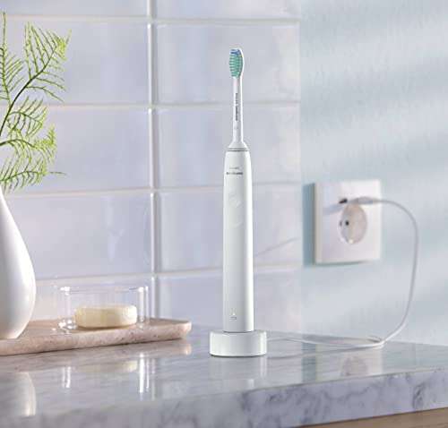 Philips Sonicare Cepillo de dientes eléctrico sónico serie 3100 con sensor de presión y recordatorio de sustitución de cabezal