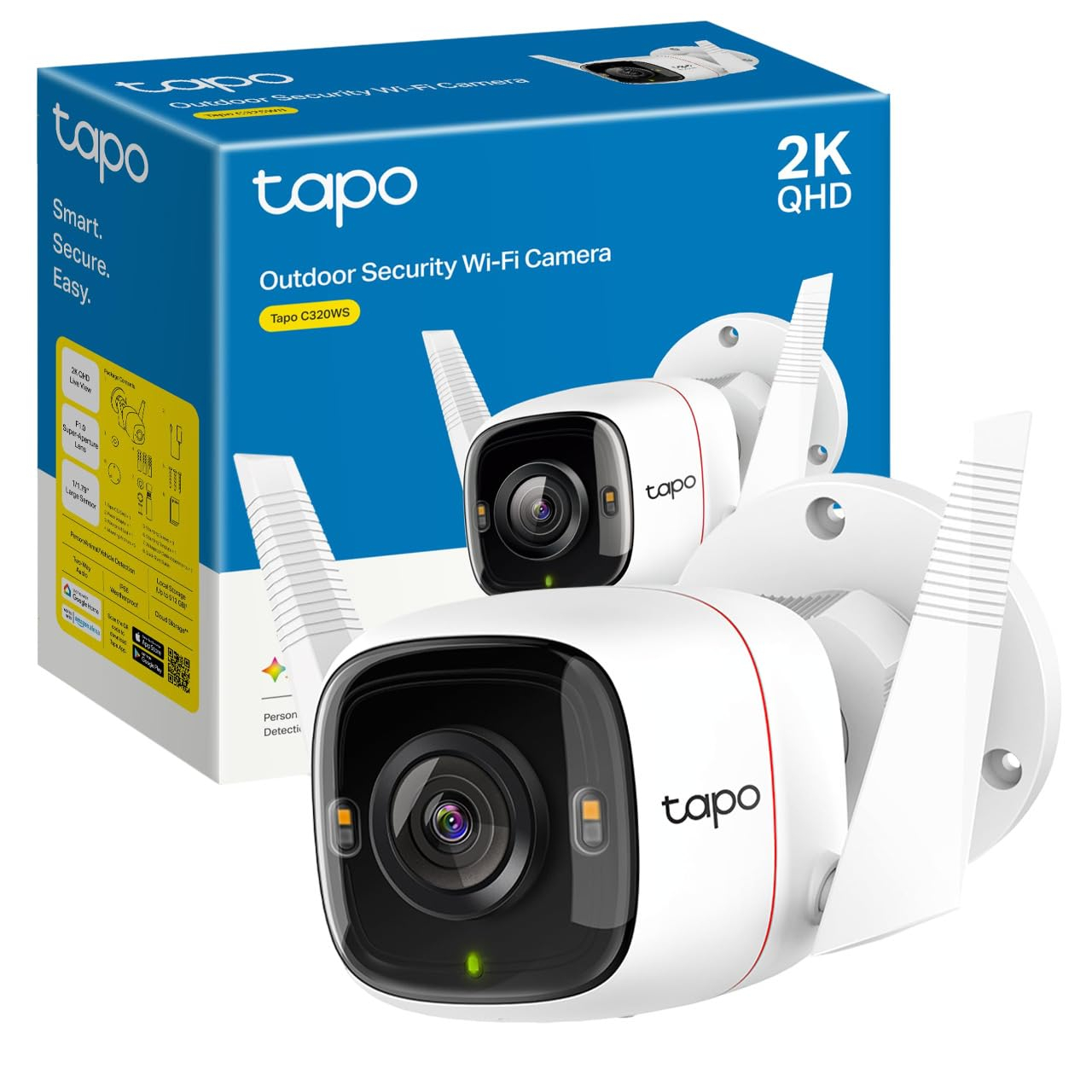 Cámara de vigilancia exterior TP-Link Tapo C320WS (2K QHD, Visión Nocturna Color, Detección IA)