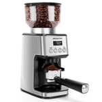 AIGOSTAR Molinillo de Café Eléctrico con Soporte Desmontable y Contenedor, 180W, Panel Táctil LCD, 52 Regulable de Molido Molinillo de Café