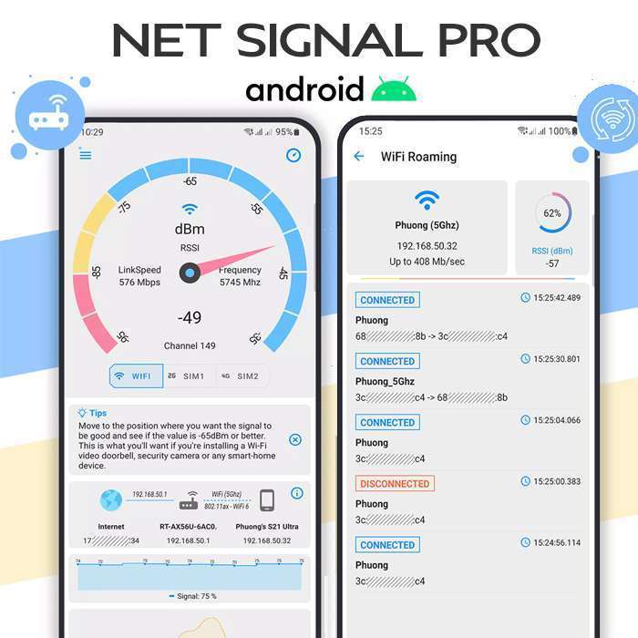 Net Signal Pro:WiFi & 5G Meter, Who Uses My WiFi Pro, True Skate