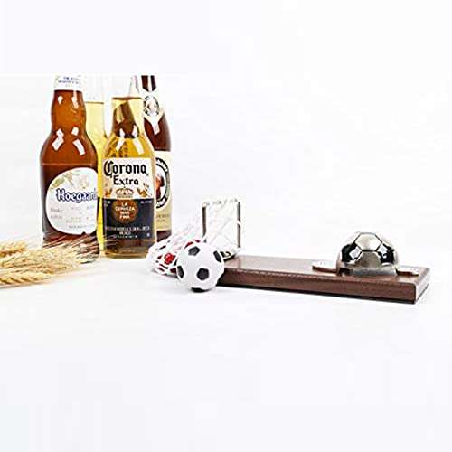 Abrebotellas de Cerveza con Recipiente colector,Vintage montado en la Pared de Madera,Soporte de Baloncesto