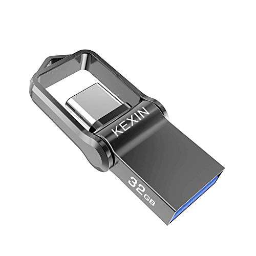 KEXIN 32GB - Memoria USB Tipo C y USB 3.0 OTG, 2 en 1 para Portátil, Teléfono y Otras Dispositivos USB o Tipo C, Resistente al agua