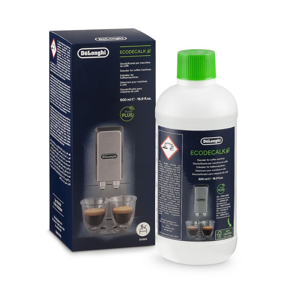 De'Longhi EcoDecalk Descalcificador DLSC500, 5 Dosis De Descalcificación, Accesorio De Mantenimiento Para Máquina De Café, 500ml