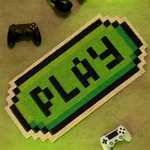 Felpudo gamer Play verde de fibra de coco