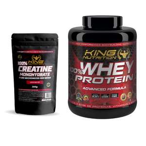 King Nutrition 100% Whey Protein 2.27Kg Proteina (Limon) + Creatina monohidratada 300gr [1r pedido a 27.93€] [3 artículos más 15% ext]