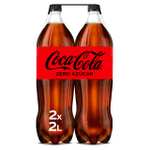 Pack 2 Botellas de 2L, Coca-Cola Zero Azúcar, Refresco de Cola sin Azúcar, Bajo en Calorías