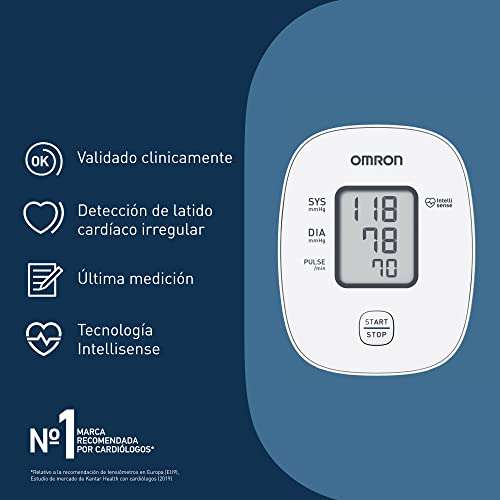 OMRON X2 Basic: monitor automático de presión arterial para la parte superior del brazo para uso doméstico