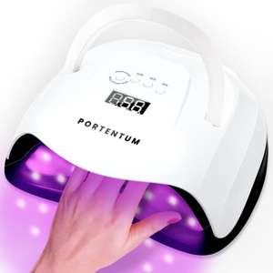 PORTENTUM Lampara uñas semipermanentes. Lámpara 42 LED UV Profesional de 200W para Uñas Semipermanentes: Secador de Uñas