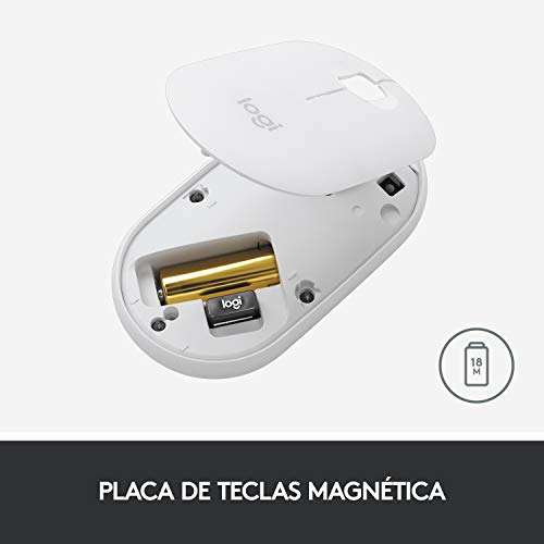 Logitech Pebble ratón Bluetooth ,receptor de 2,4 GHz, silencioso, estilizado ratón de ordenador con clics discretos