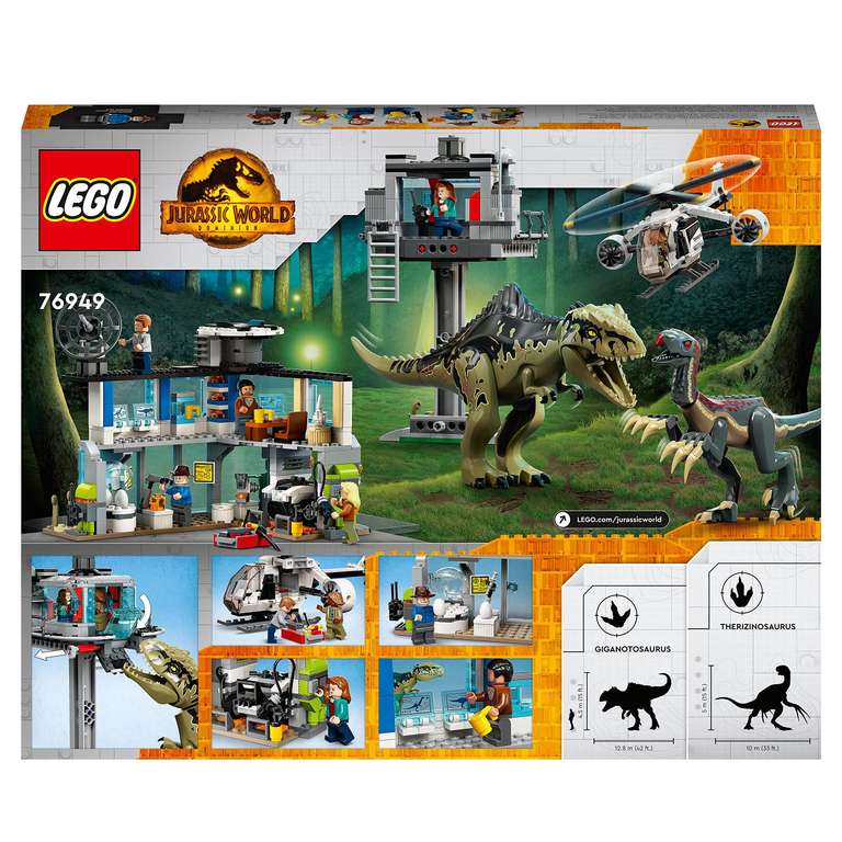 LEGO 76949 Jurassic World Ataque del Giganotosaurio y el Therizinosaurio