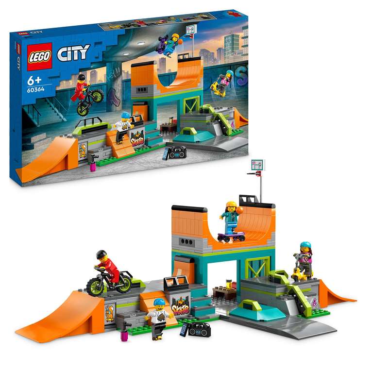 LEGO 60364 City Set de Parque de Skate Callejero & 60363 City Tienda de Helados