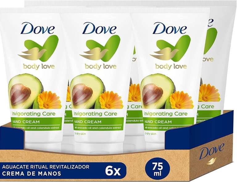 Dove Crema de Manos Aguacate Ritual Revitalizador 75ml (Pack de 6) 1.56€/Und