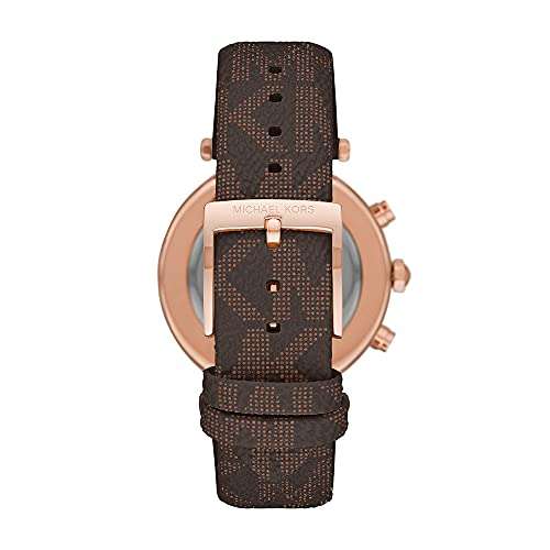 Michael Kors Reloj para mujer Pyper, movimiento de tres manecillas, caja de aleación dorada de 38 mm con correa de aleación