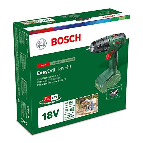 Bosch Home and Garden atornillador a batería EasyDrill 18V-40 (sin batería, sistema de 18 V, en caja)