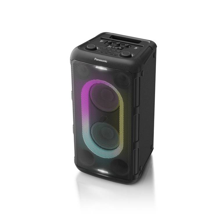Panasonic SC-BMAX10E-K Altavoz Portátil para Fiestas con Bluetooth, Luces Integradas, 150 W, USB, Entrada Óptica para TV, Negro
